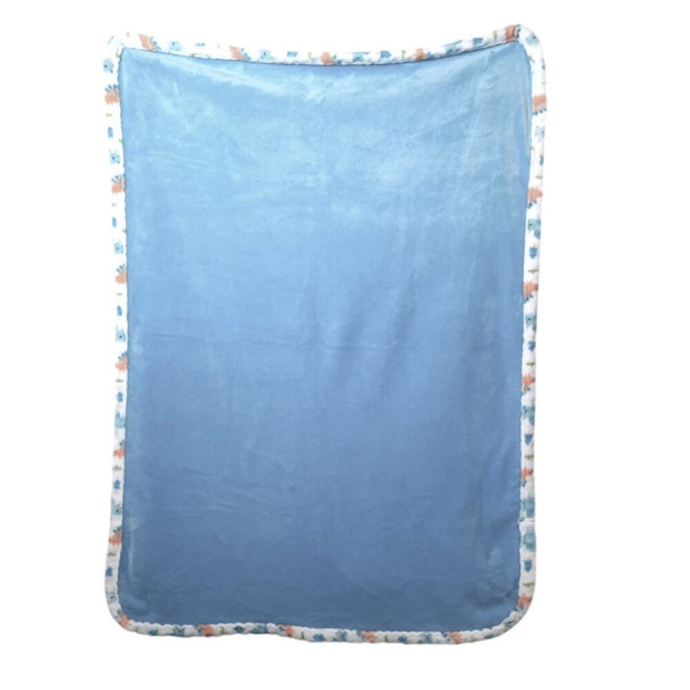 Le Bebe Favorite Dinosaur Trees Trim Baby Security Lovey Blanket 28" X 38"